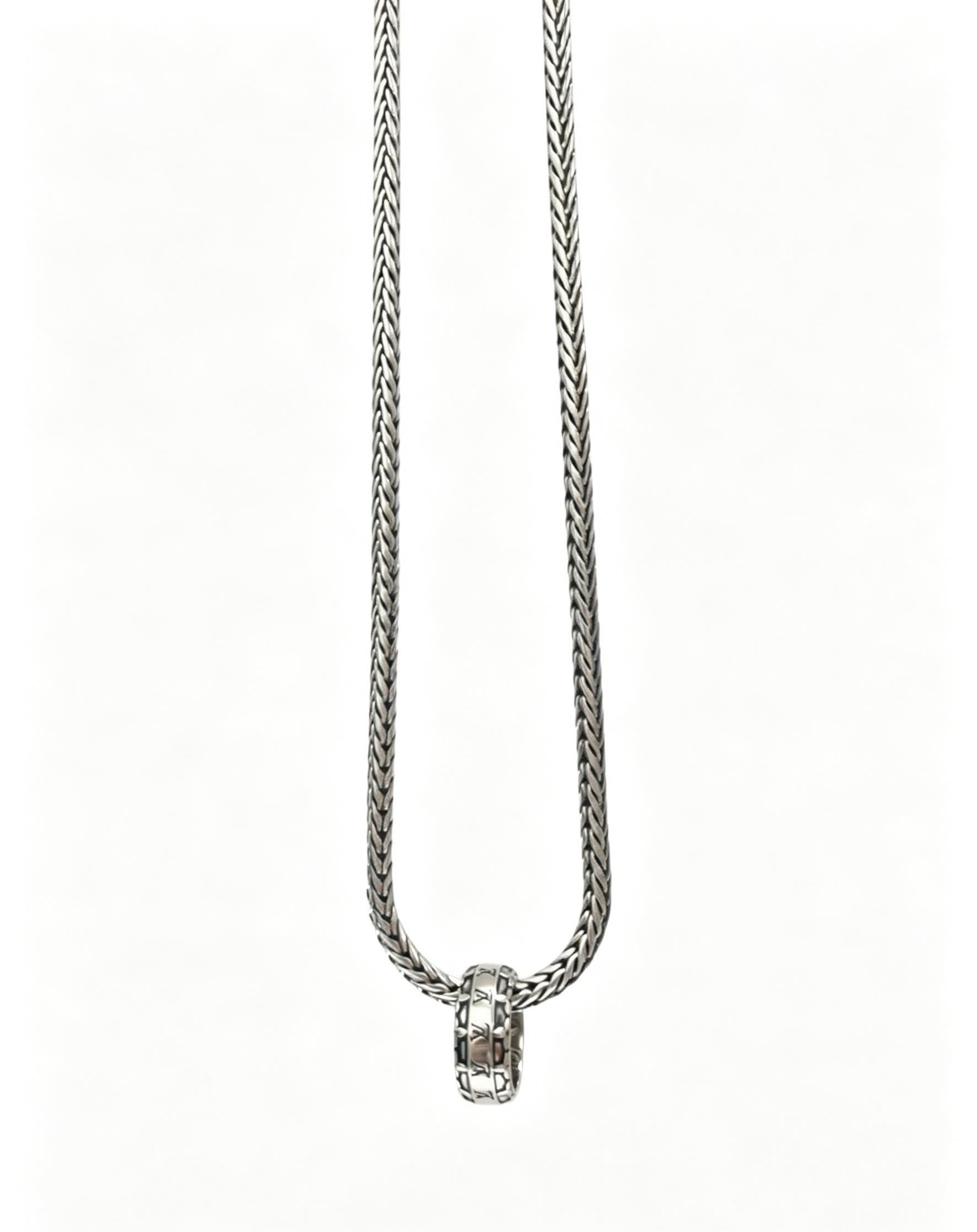 Louis Vuitton Silver Chain Necklace with Beaded Clasp